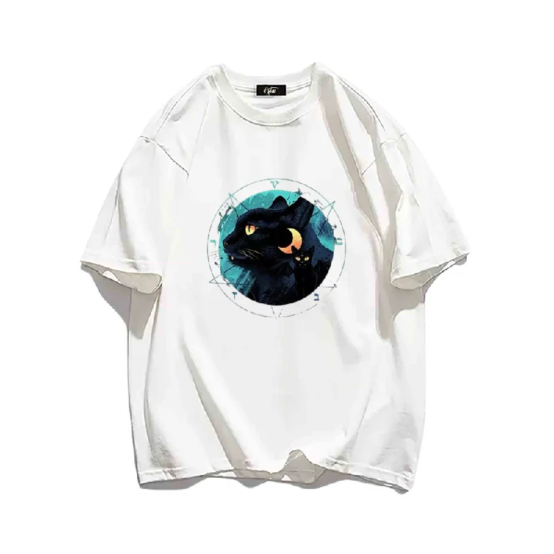 “Full Moon Night Cat” T-shirt