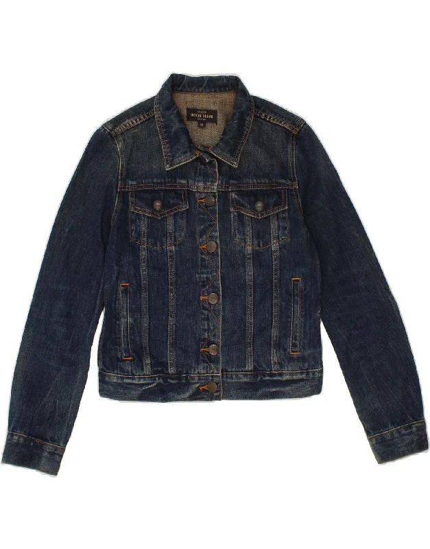 J. CREW Womens Indigo Denim Jacket UK 6 XS Navy Blue Cotton