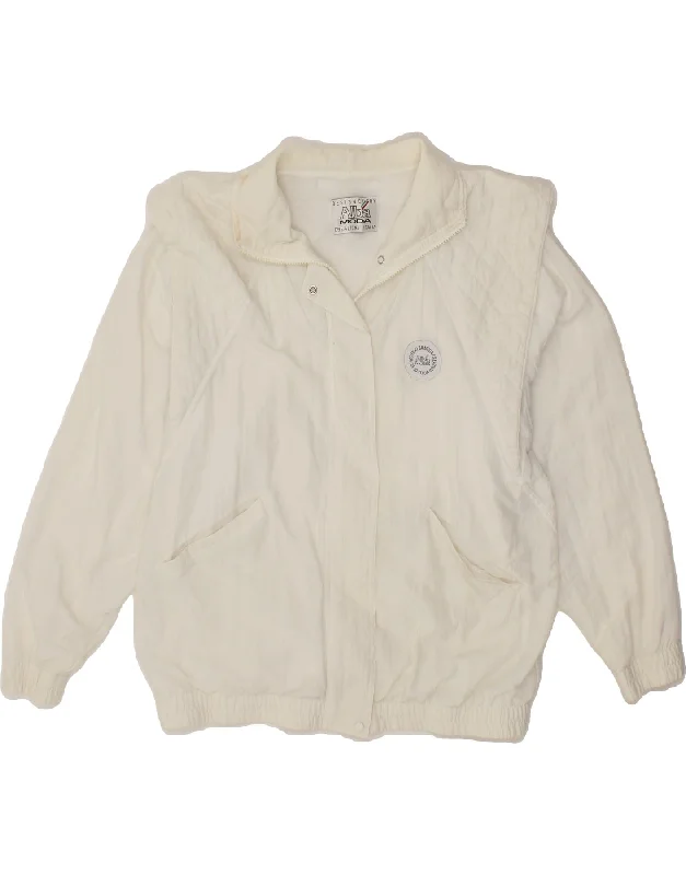 ALBA MODA Womens Bomber Jacket UK 16 Large White