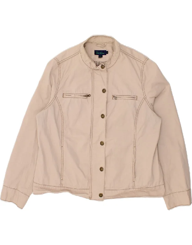 BODEN Womens Bomber Jacket UK 20 2XL Beige Cotton