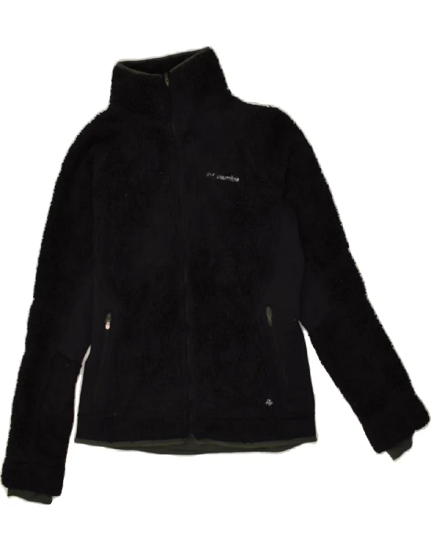 COLUMBIA Womens Fleece Jacket UK 14 Medium Black Polyester