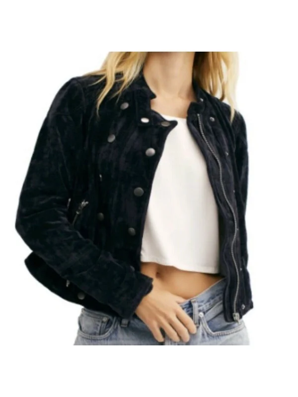 Free People Women's Zip up Jacket Black Size X-Small