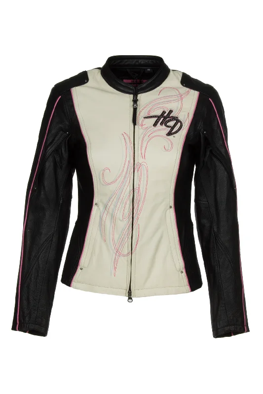 Harley-Davidson Women's Jacket  Pink Label Color blocked - Leather - Model 97010-14VW