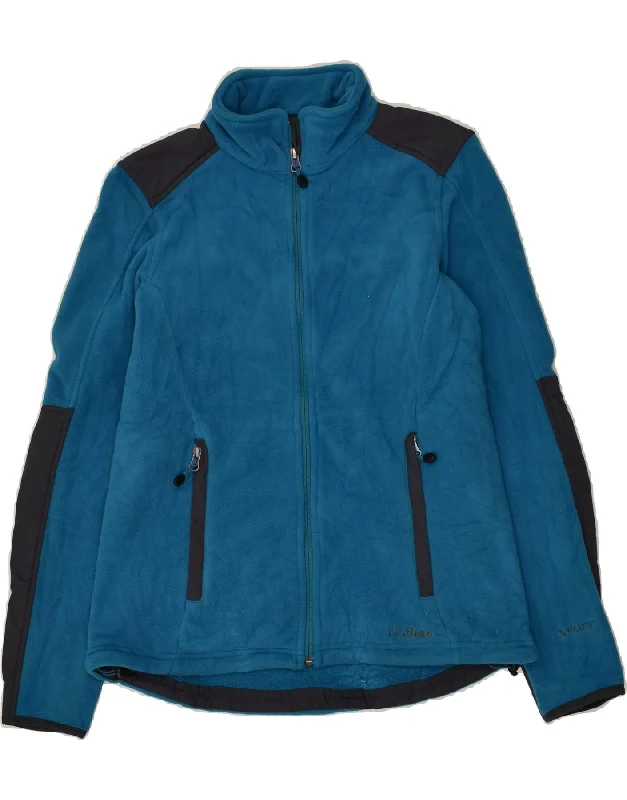 L.L.BEAN Womens Polartec Fleece Jacket UK 6 XS Blue Colourblock Polyester