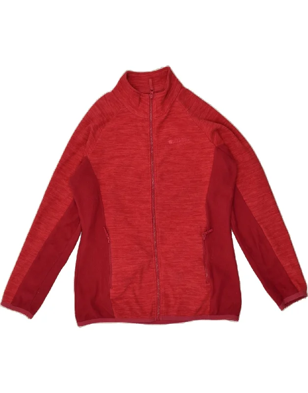 MOUNTAIN WAREHOUSE Womens Fleece Jacket UK 12 Medium Red Colourblock