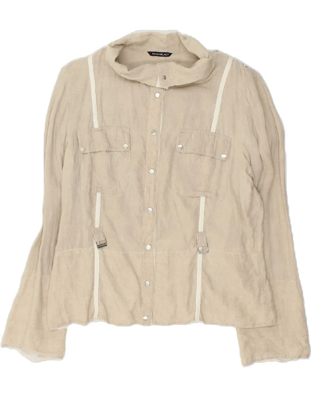 PENNY BLACK Womens Bomber Jacket UK 14 Medium Beige