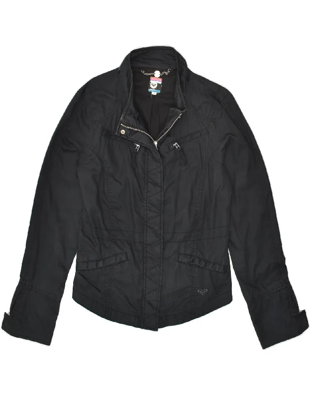 ROXY Womens Utility Jacket UK 14 Large Black Cotton