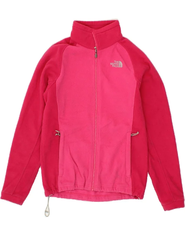 THE NORTH FACE Womens Fleece Jacket UK 14 Medium Pink Colourblock