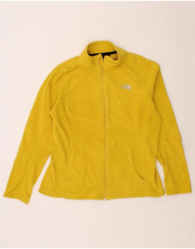 THE NORTH FACE Womens Fleece Jacket UK 16 Large Yellow Polyester