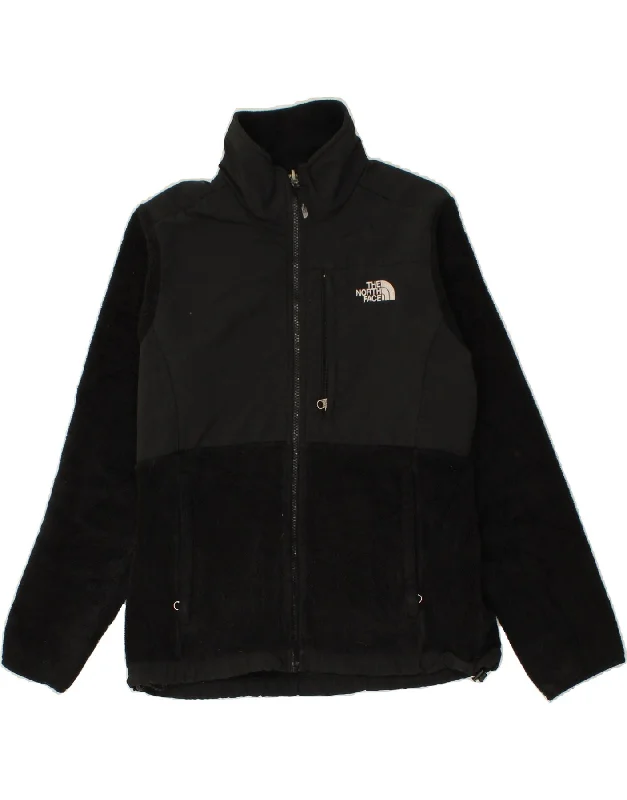 THE NORTH FACE Womens Graphic Fleece Jacket UK 14 Medium Black Polyester