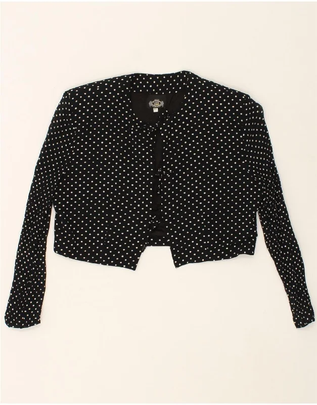 VINTAGE Womens Bolero Jacket IT 44 Medium Black Polka Dot