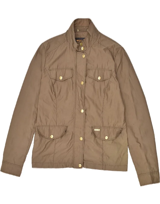 WOOLRICH Womens Utility Jacket UK 16 Large Brown Cotton