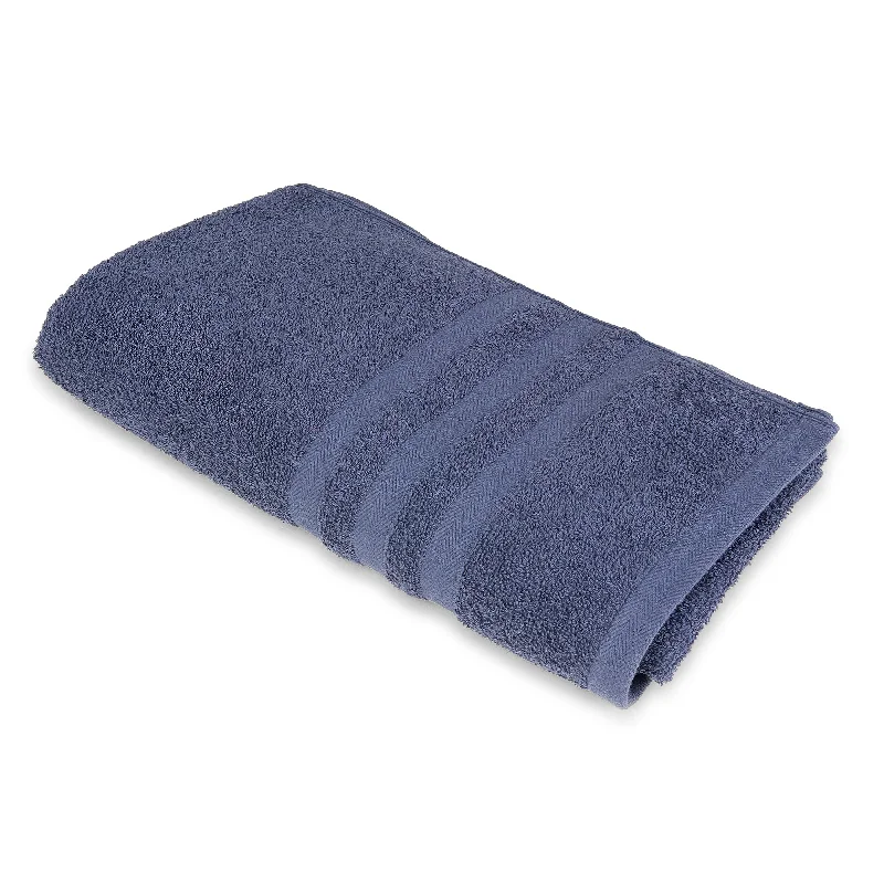 Unisex Navy Blue Basic Terry Bath Towel