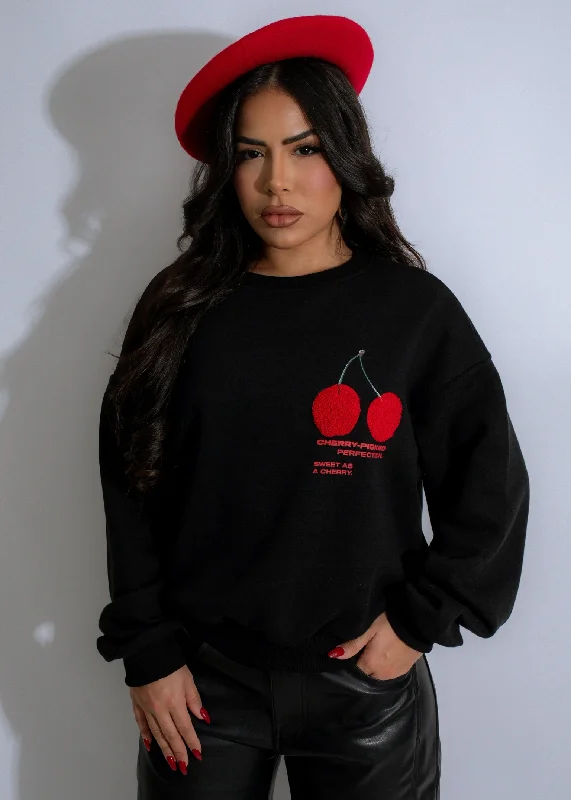 Cherry Crush Sweater Black