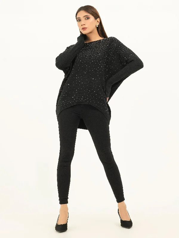 Rhinestone Embellished Sweater