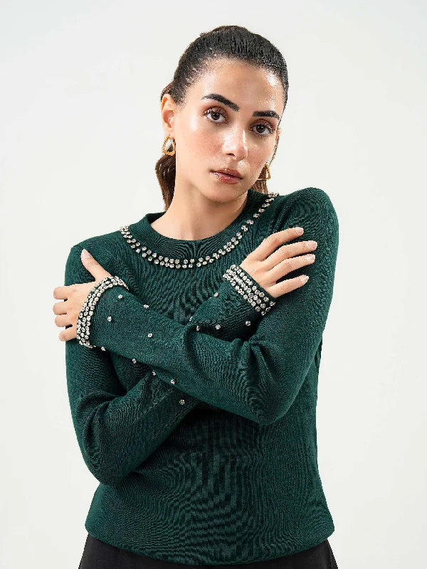 Embellished Woolen Sweater