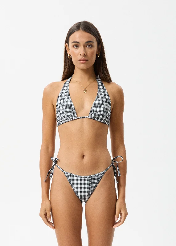 AFENDS Womens Asher - Check Bikini Bottom - Black Check