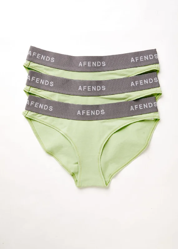 AFENDS Womens Molly - Bikini Briefs 3 Pack - Lime Green