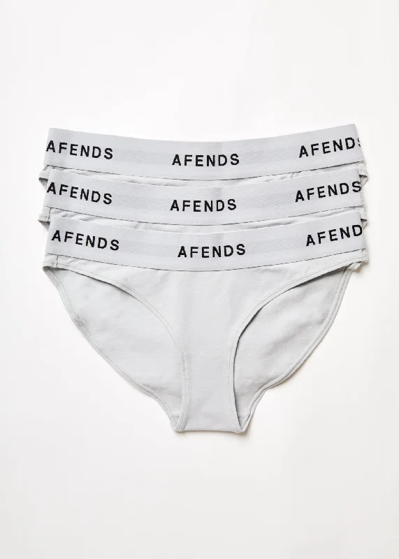 AFENDS Womens Molly - Bikini Briefs 3 Pack - Smoke