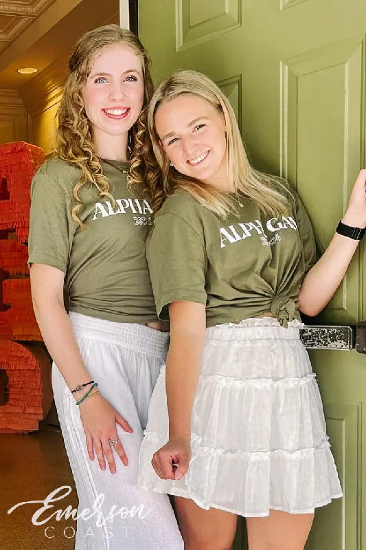 Alpha Gam Green Recruitment Tee