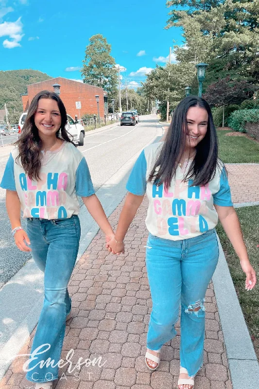 Alpha Gamma Delta Pastel Colorblock Henley