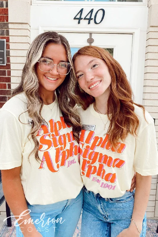 Alpha Sigma Alpha Light Yellow Recruitment Tee