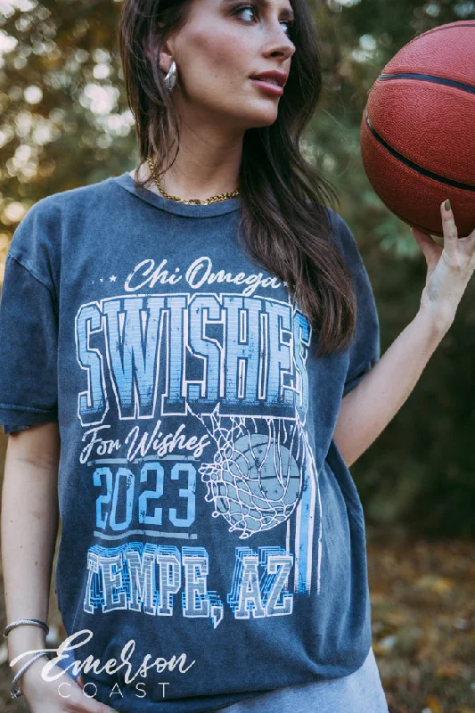 Chi Omega Swishes for Wishes Tee