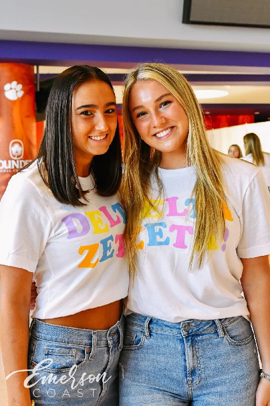 Delta Zeta Colorful Recruitment Tshirt