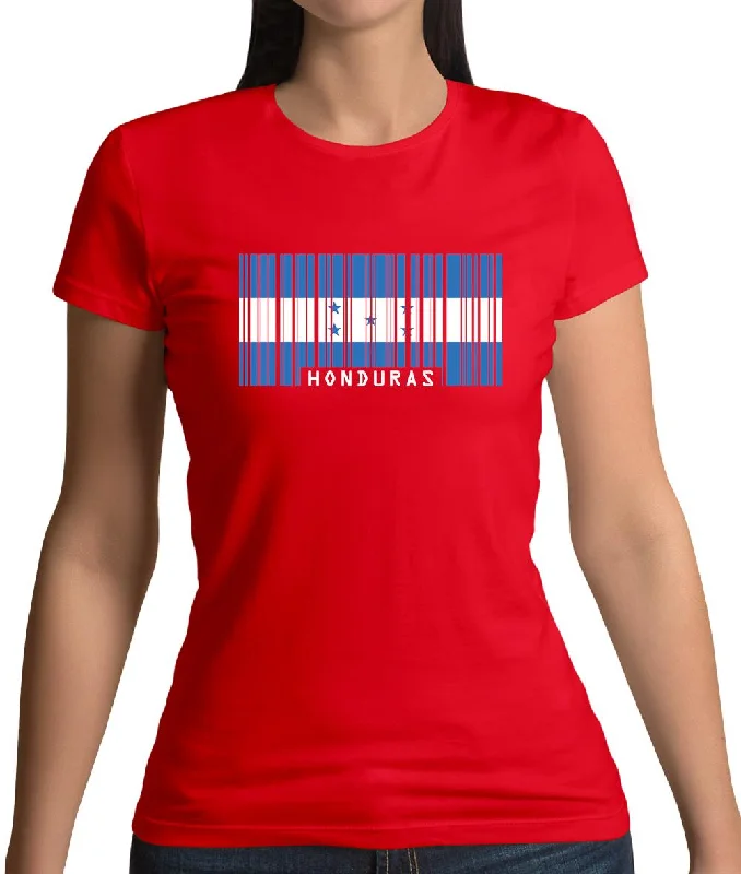 Honduras Barcode Style Flag Womens T-Shirt