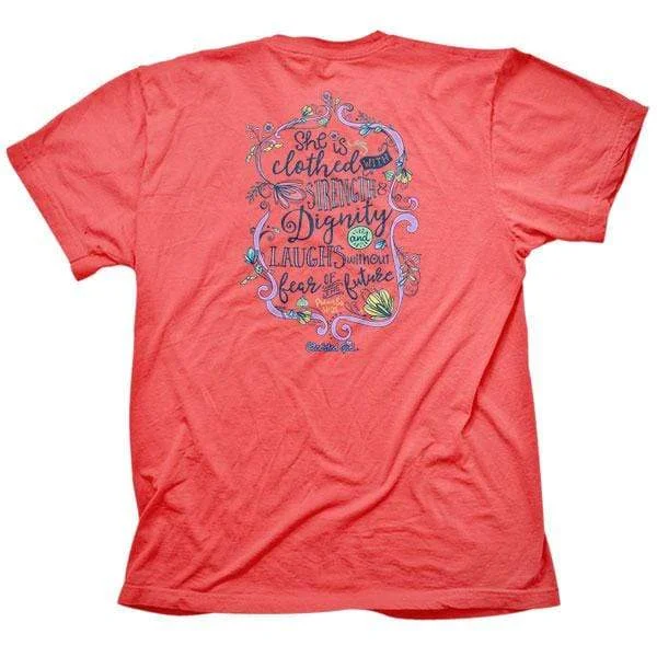 Proverbs 31:25 'Clothed In Strength & Dignity' Womens Christian T-Shirt