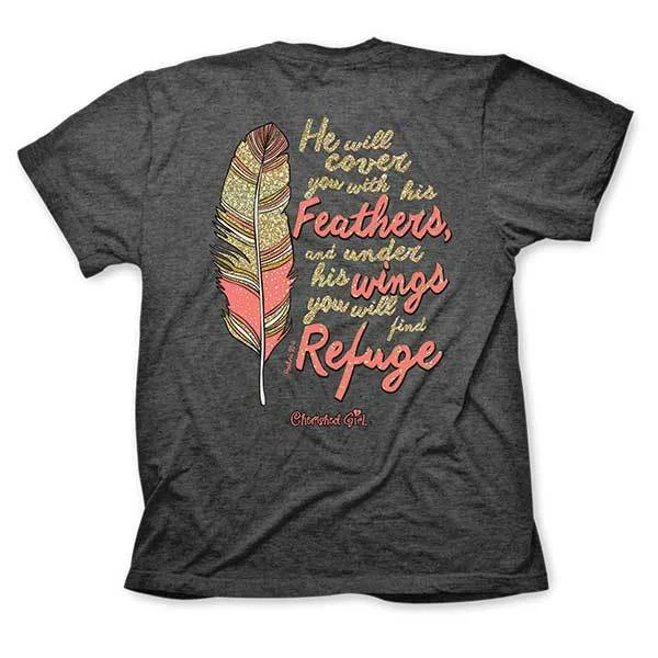 Psalm 91:4 ‘He Will Cover You With His Feathers’ T-Shirt