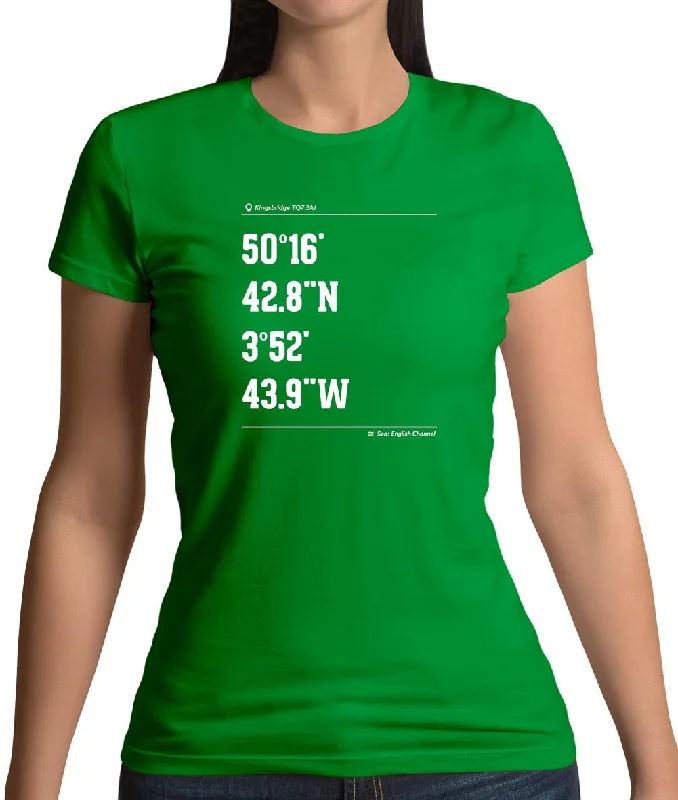 Surfing Coordinates Bantham Womens T-Shirt