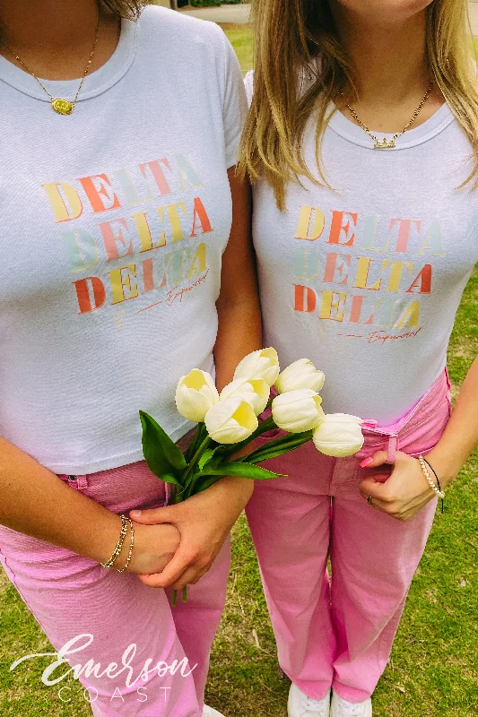 Tri Delta Colorful Recruitment Baby Tee